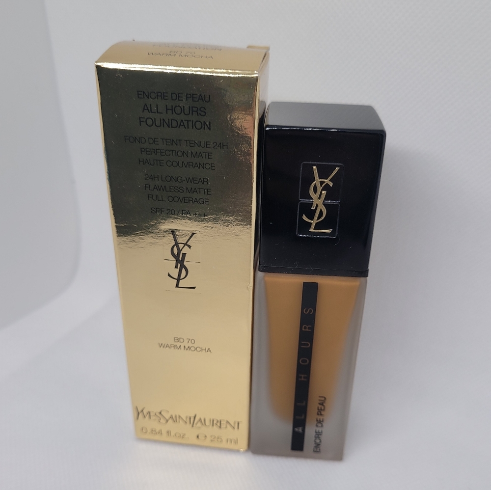 Yves Saint Laurent ALL HOURS FOUNDATION BD 70 Warm Mocha 0.84 fl.oz.